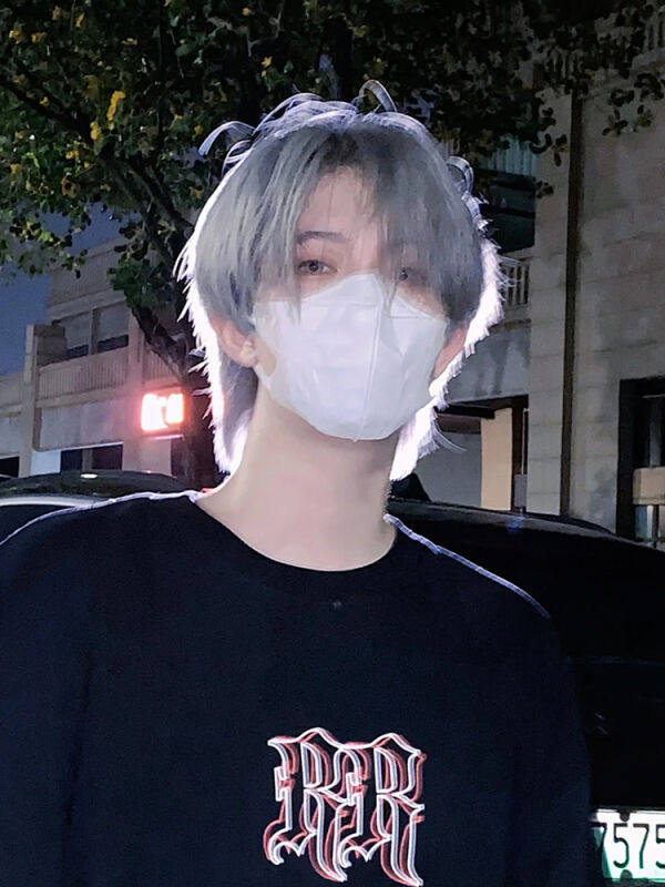 新品假发男短发韩版帅气日系银色男生日常微分碎盖奶奶灰男士全头