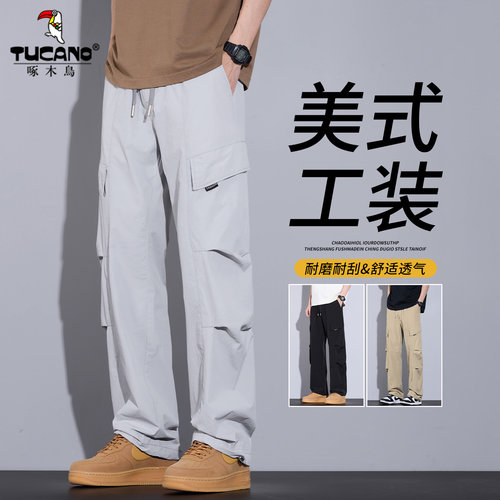 啄木鸟春夏美式工装多袋耐磨男裤