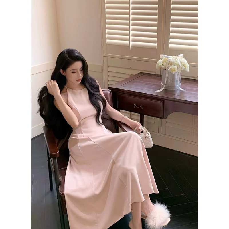 立体裁剪红色连衣裙女a字裙礼服