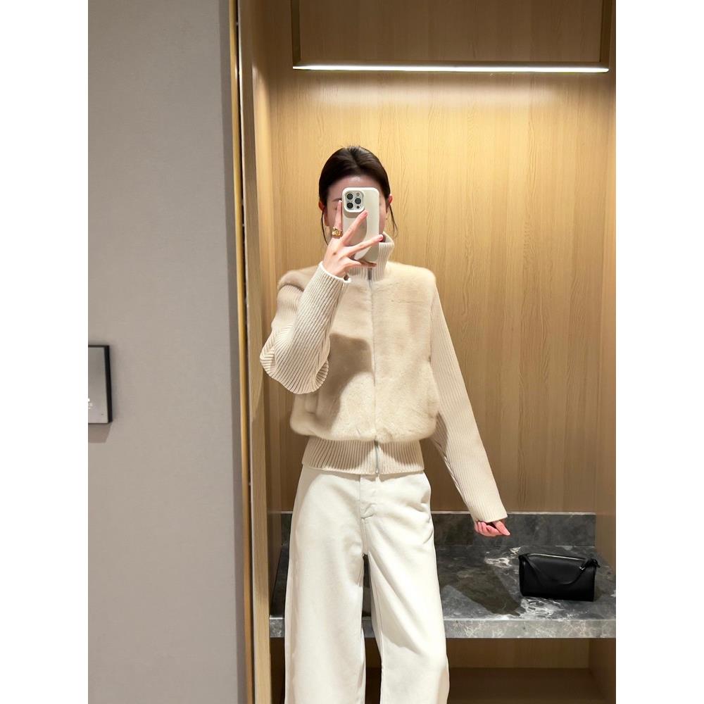 立领假两件毛衣外套女秋冬季