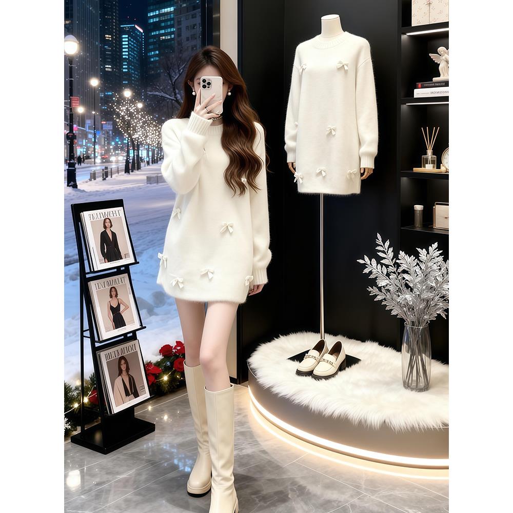 小香风针织连衣裙2025秋冬新款