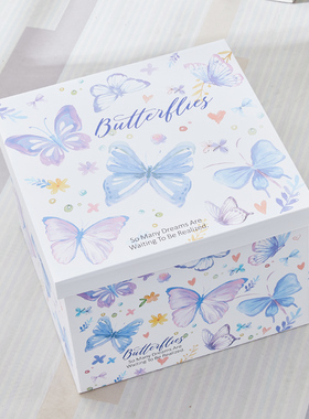 蝴蝶精致箱子礼物盒空盒子包装盒超大号生日仪式感礼盒礼品盒女生