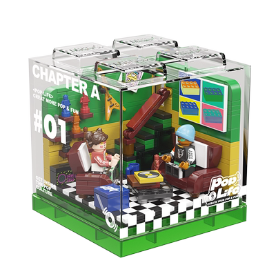 AREAX积木盒子拼装玩具益智男孩生日礼物露营摆件桌面box微缩场景