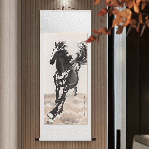 六款可选徐悲鸿马卷轴客厅装饰画
