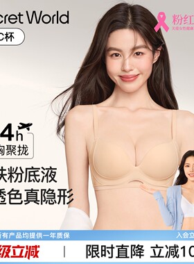 Secret World内衣女小胸聚拢收副乳防下垂无痕隐形粉底液文胸罩