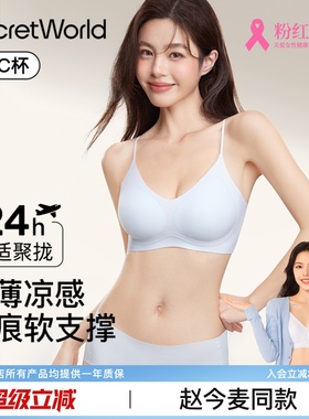 Secret World内衣女小胸聚拢无钢圈细肩带无痕美背文胸罩夏季薄款