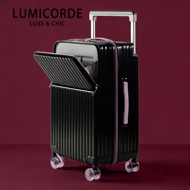 Lumicorde极简静奢万向轮拉杆箱女大容量前置开口TSA密码锁旅行箱