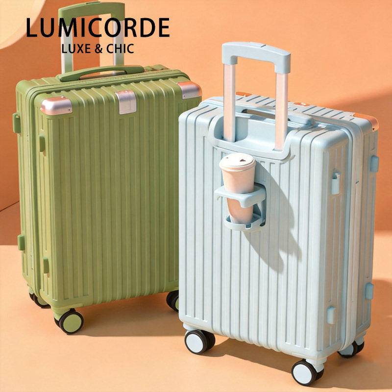 Lumicorde新款PC硬壳行李箱女万向轮静音密码旅行箱大容量拉杆箱