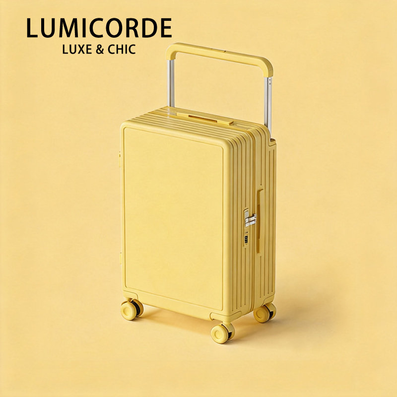 Lumicorde2026新款PC材质旅行箱青年万向轮密码箱轻便拉杆箱黄色
