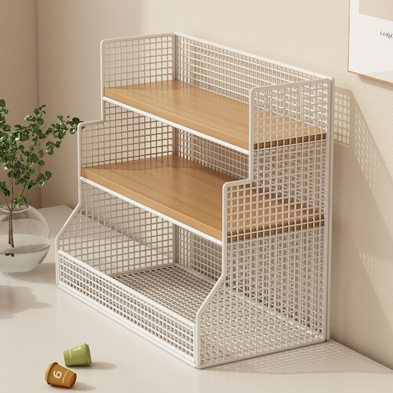 桌面置物架厨房多功能分层整理餐桌台面零食茶几水杯架茶包收纳盒