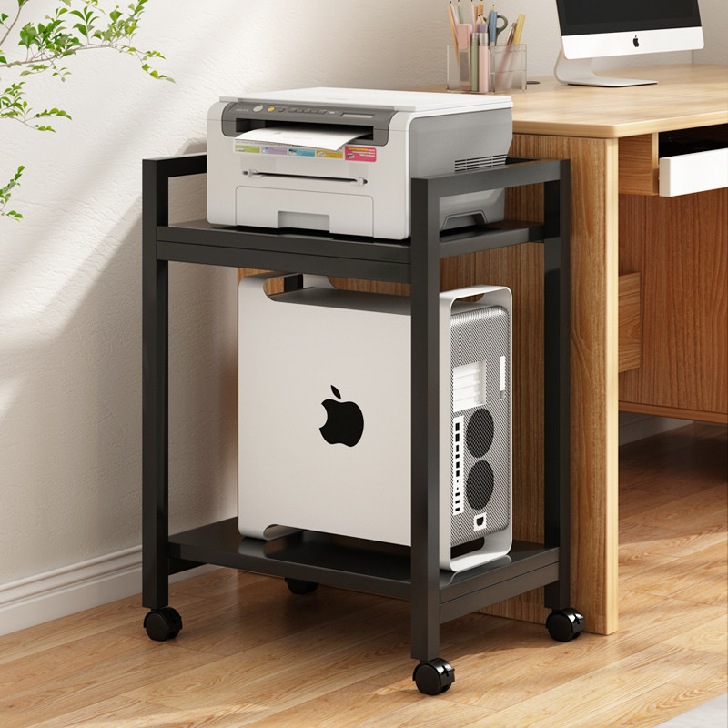 办公室打印机置物架落地多层可移动收纳放置柜工位电脑主机箱托架