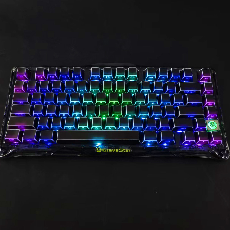 黑色折影棱角透光侧刻键帽