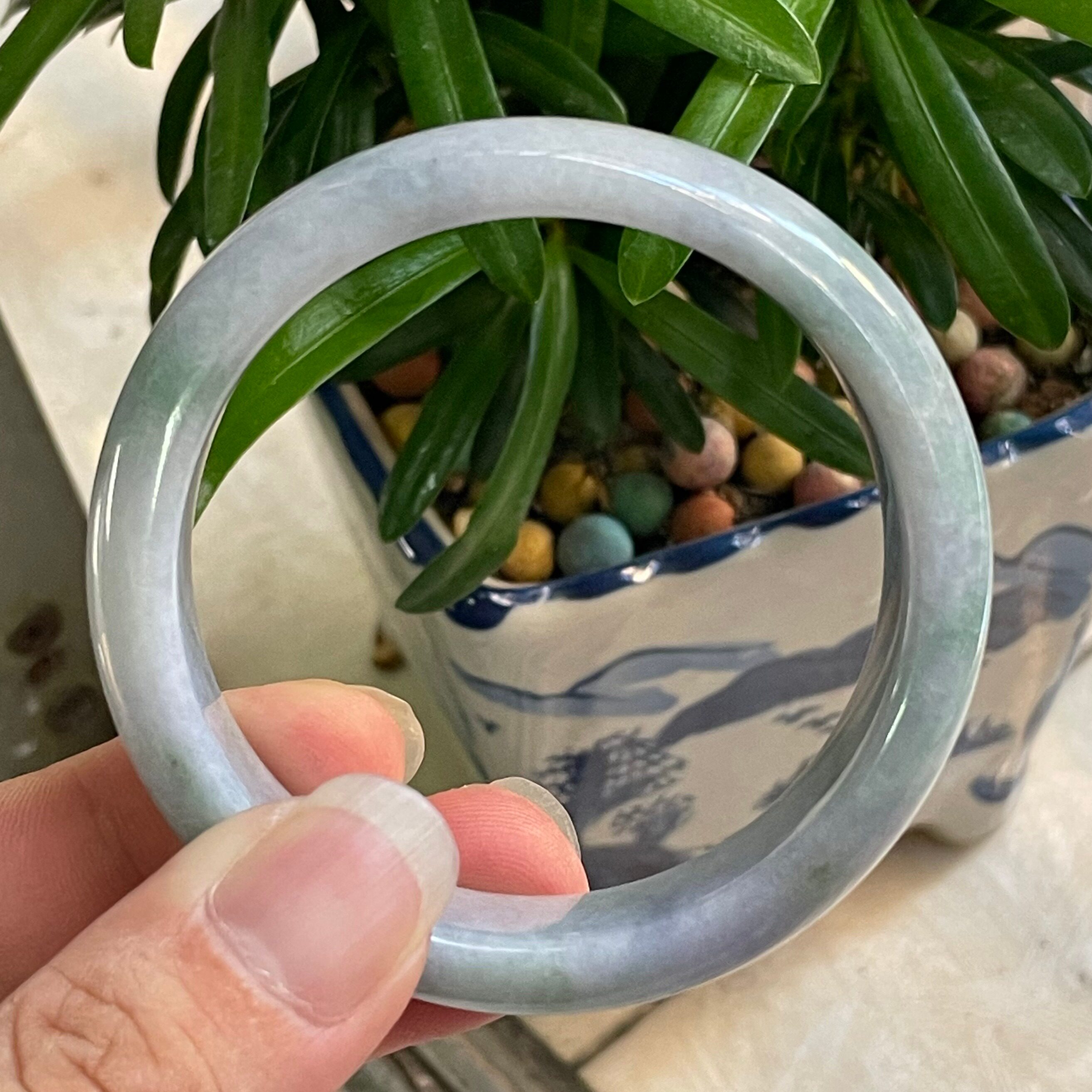 缅甸A货翡翠55mm冰糯种手镯