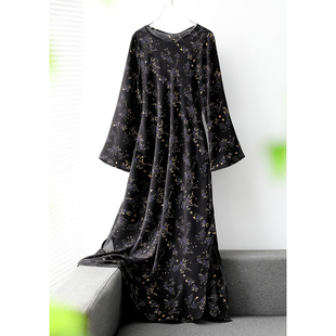 自留强推 100真丝桑蚕丝双绉气质碎花连衣裙QZ0072 45度斜裁