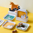 显初吐骨碟家用餐饭桌面小骨碟子装 垃圾渣盘零食干果卡通密胺骨碟