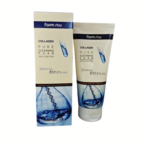 香港直邮韩国Farmstay法曼媞胶原蛋白纯净洁面泡沫180ml