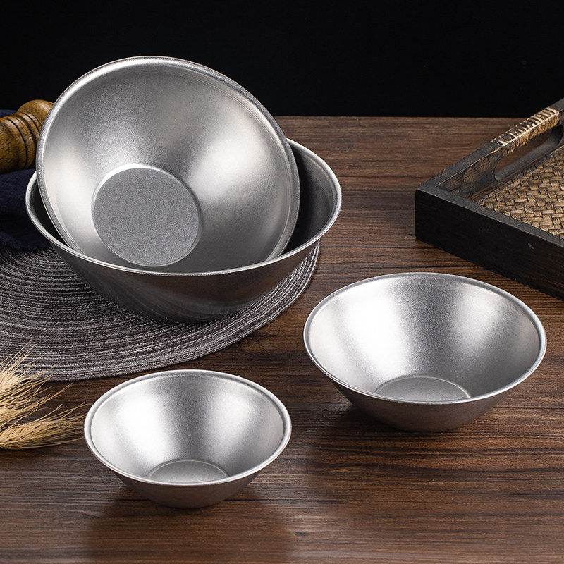 复古做旧不锈钢沙拉碗锥形甜品碗餐碗火锅店餐具配菜碗调料酱料碗
