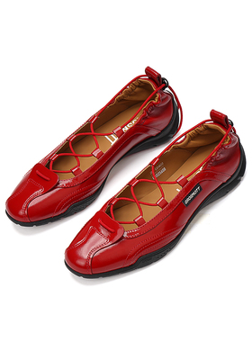 27QUAI GROSMOTT X-Training红色牛油皮绑带玛丽珍芭蕾单鞋25新款