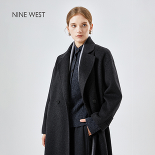 复古长款 Nine 毛呢风衣外套女2025秋冬新款 玖熙商场同款 大衣 West