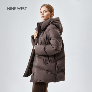 连帽中长款 Nine 羽绒服女2025秋冬新款 玖熙商场同款 羽绒外套 West