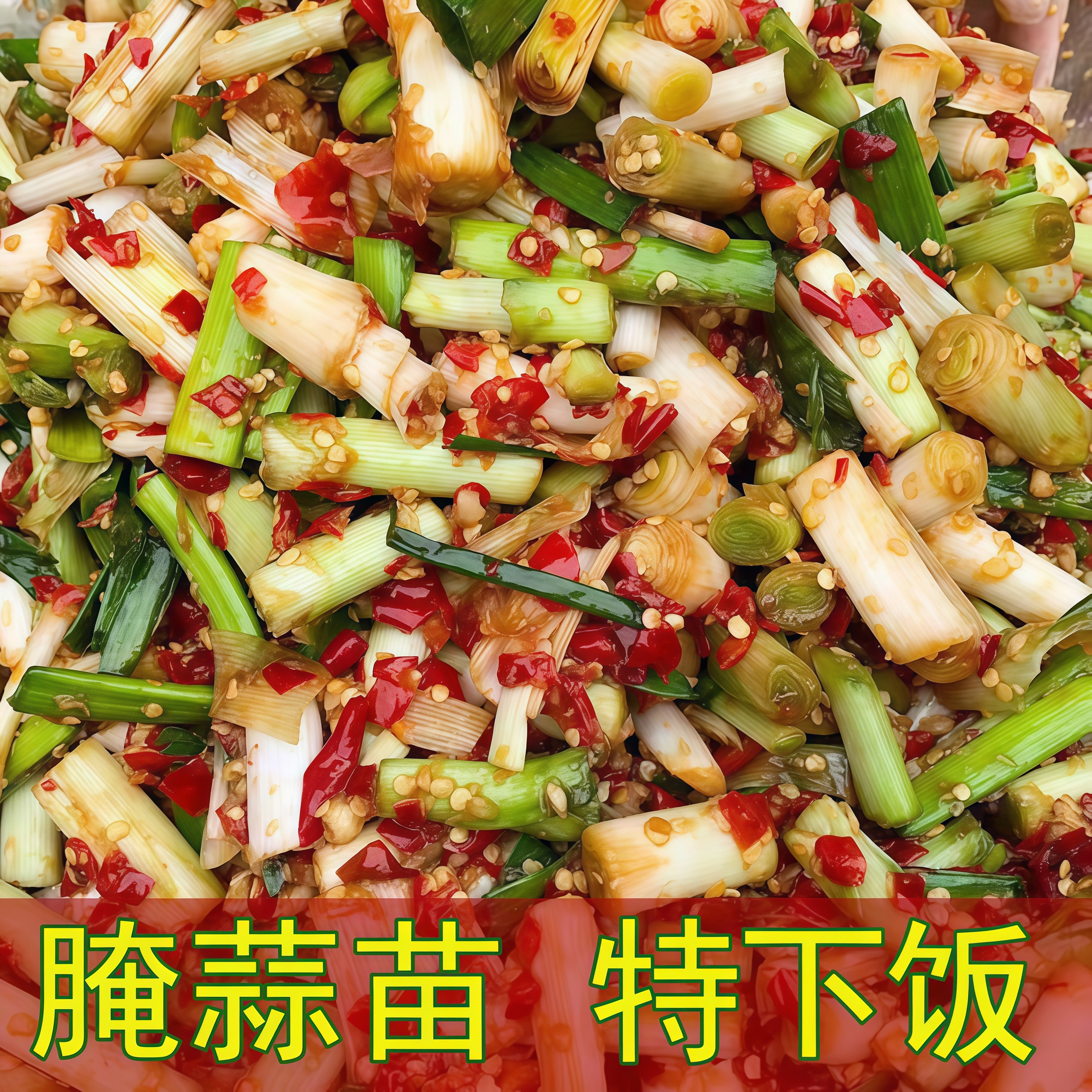 农家香辣蒜苗新鲜大蒜苗腌制凉拌蒜苗根茎蒜苗叶开胃咸菜饭菜即食