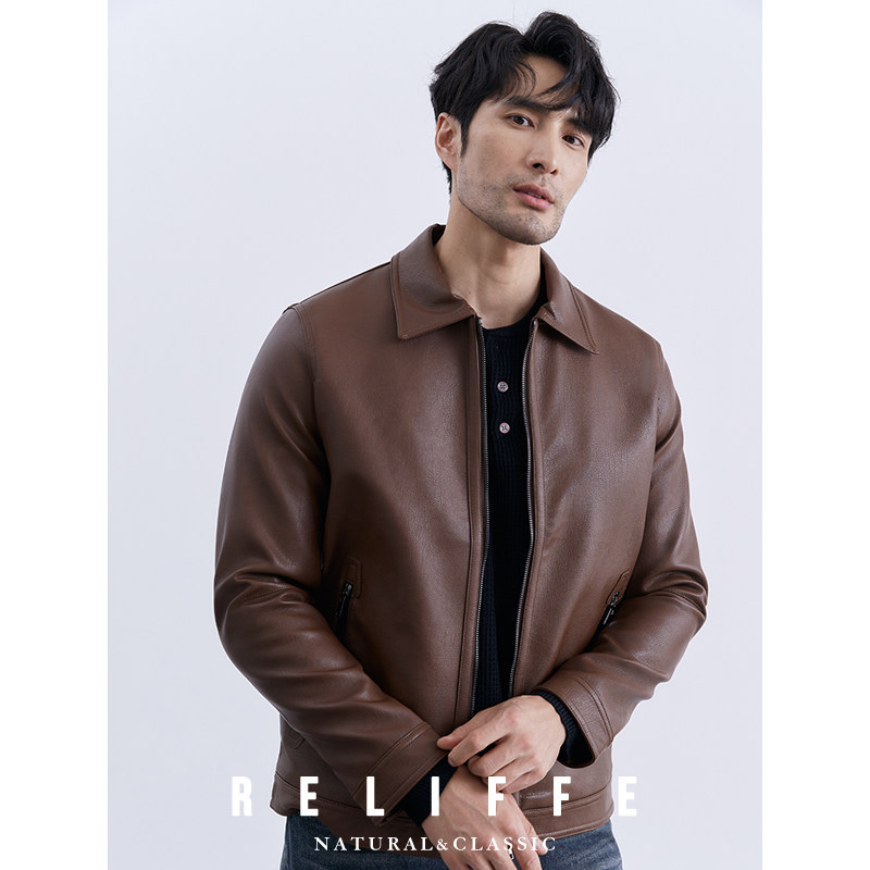 【断码清仓】秋冬痞帅PU皮衣男士长袖仿皮飞行夹克外套修身机车服