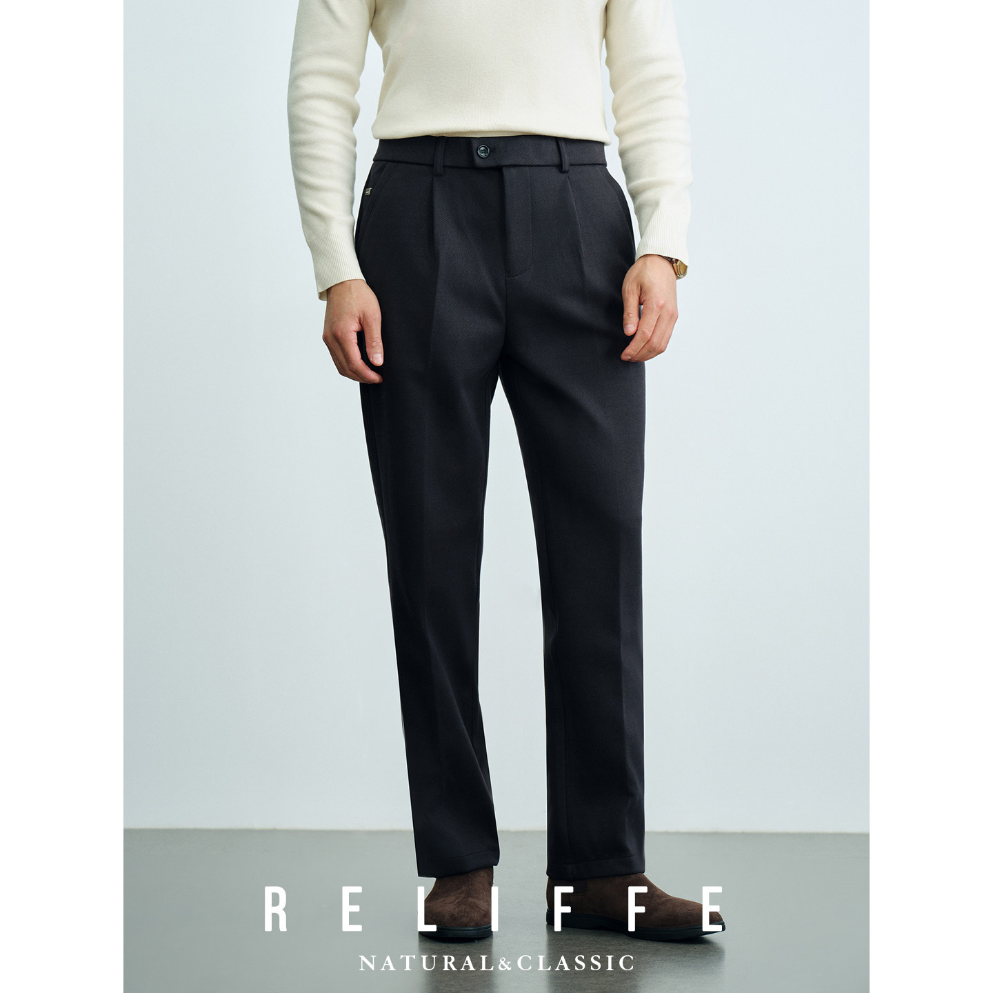 【意式通勤】秋冬保暖商务百搭加厚西装裤男士修身直筒休闲长裤