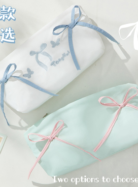 少女心蝴蝶结笔袋高颜值ins2025新款文具盒大容量简约学生铅笔盒