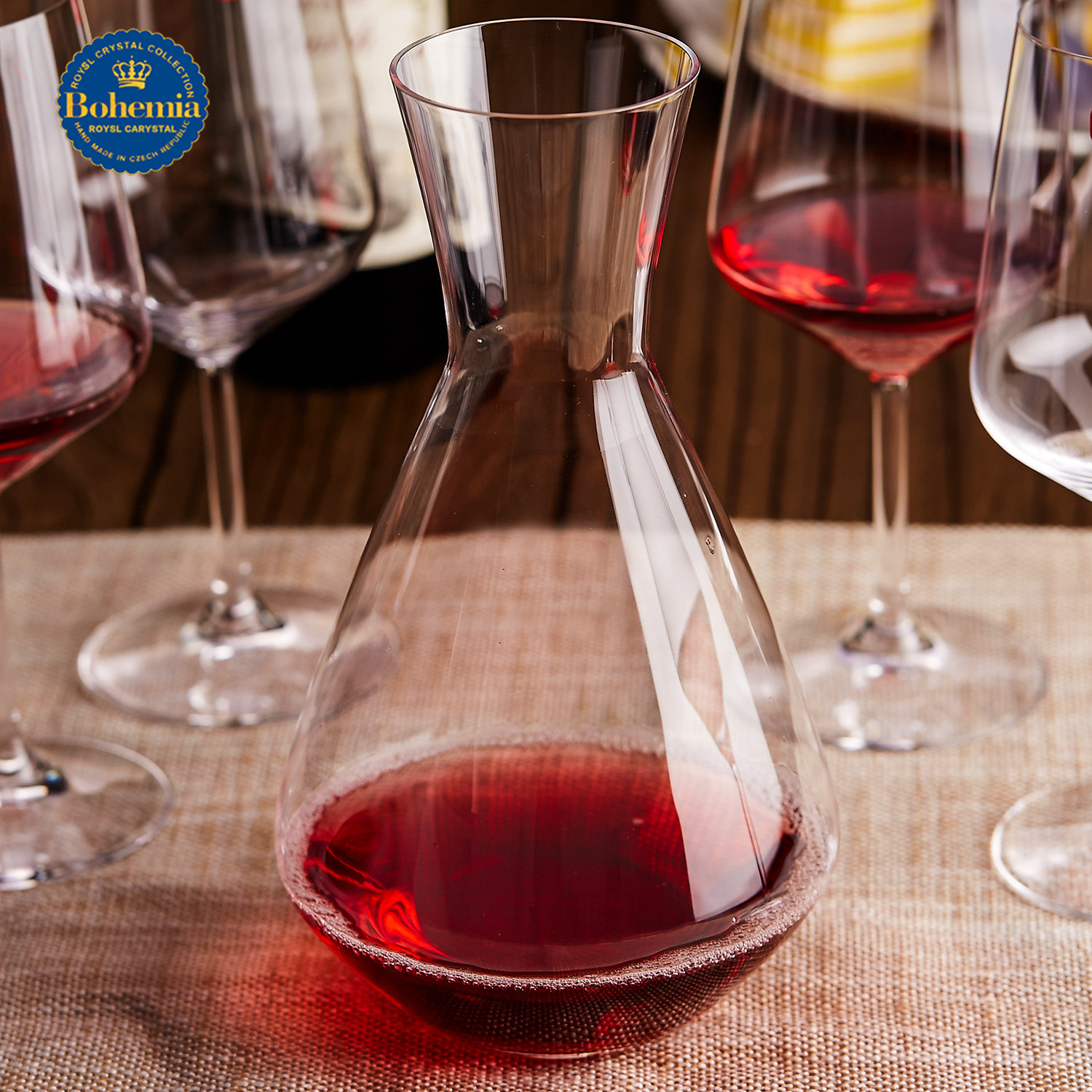 捷克BOHEMIA进口水晶玻璃家用轻薄红酒葡萄酒 醒酒器装酒瓶分酒器