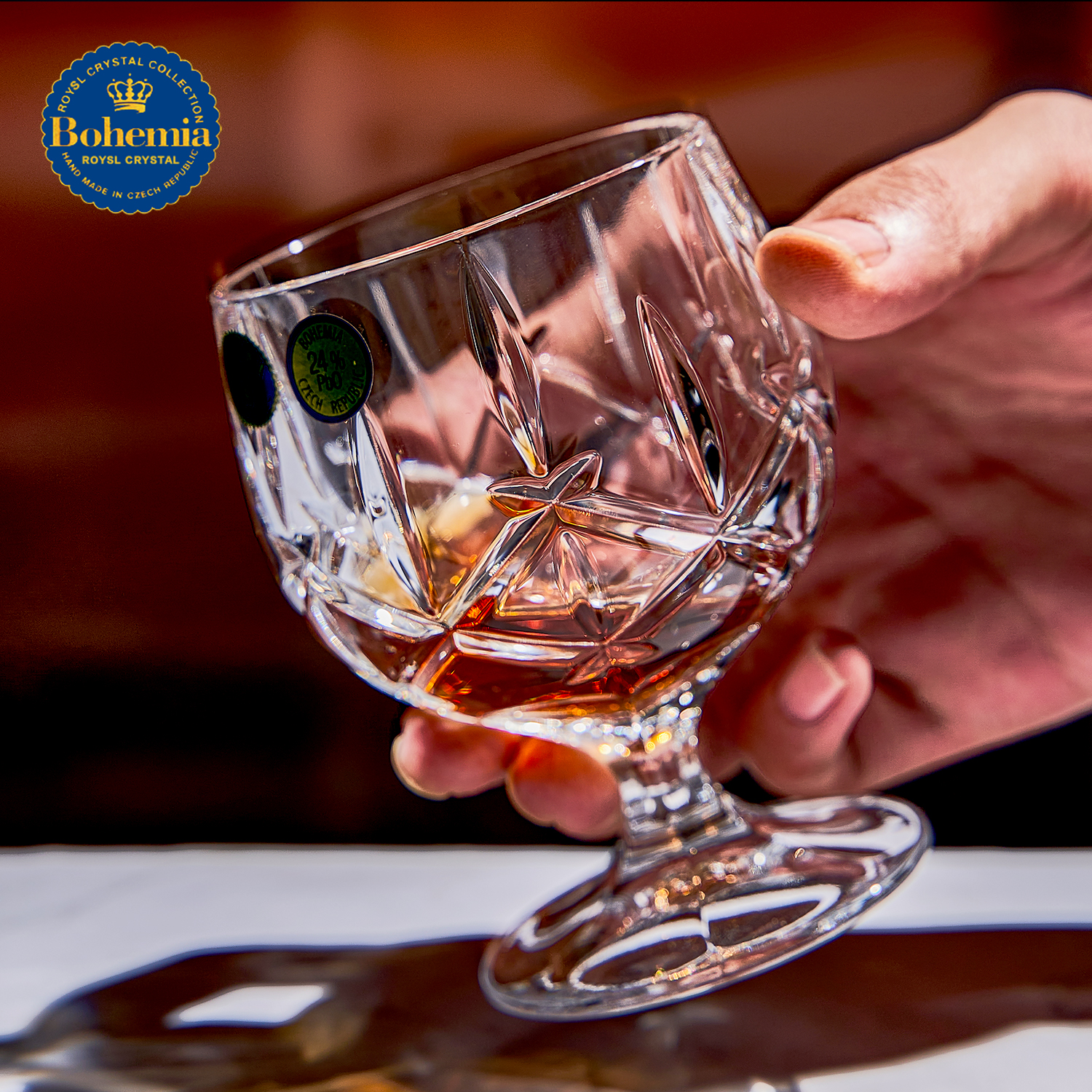 捷克进口Bohemia水晶玻璃高端轻奢洋酒烈酒威士忌干邑 白兰地酒杯
