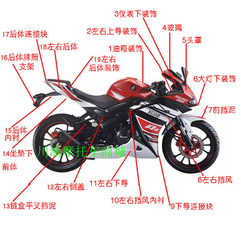 新感觉250-28摩托车r9下导流r9下导流罩发动机包围下外壳整车配