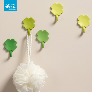 茶花粘钩免打孔强力粘胶承重力强壁挂墙壁墙上衣柜卫生间多用挂钩