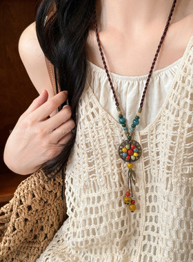 云南旅游配饰波西米亚彩色陶瓷串