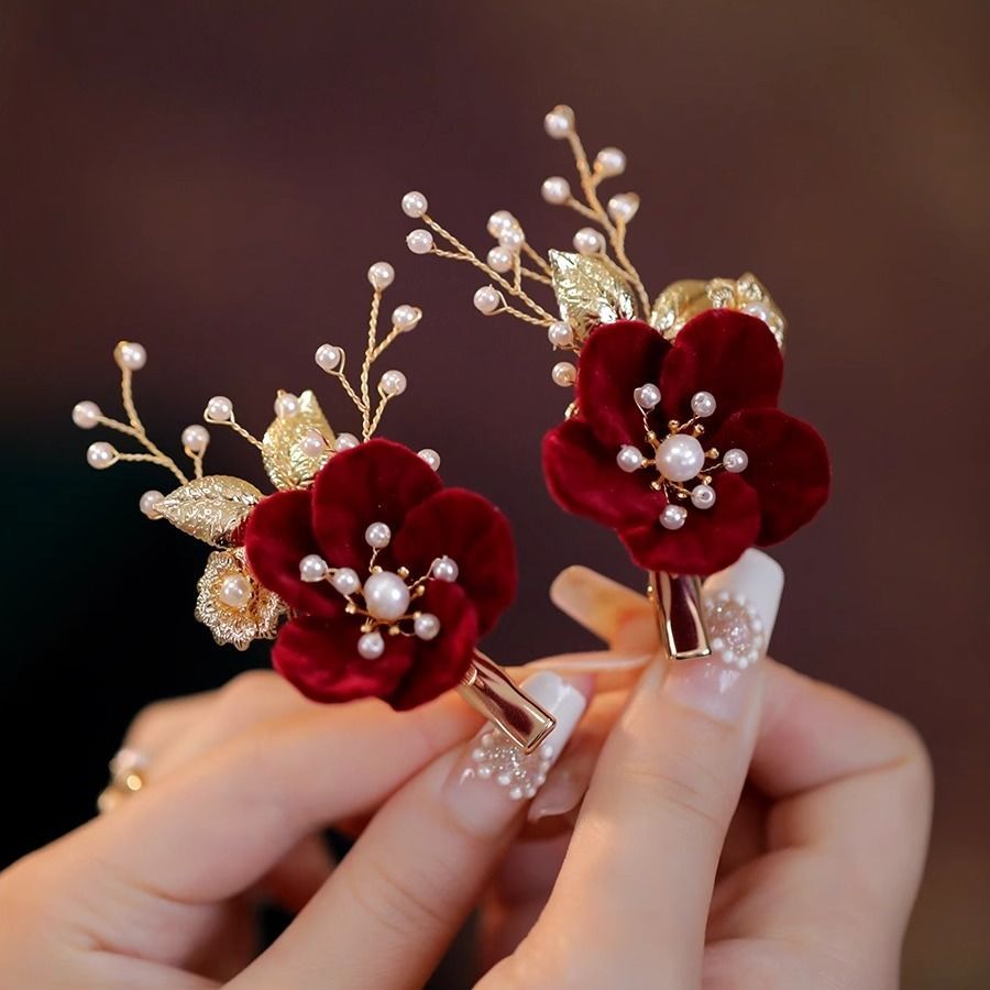 喜婆婆盘发头饰结婚妈妈新中式