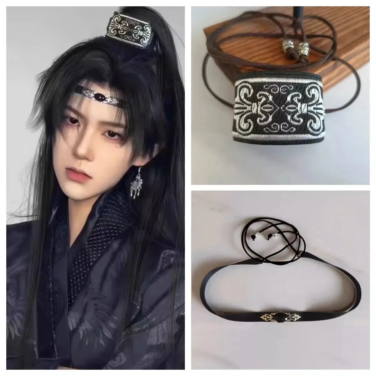 古装汉服男子束发头冠高马尾图片