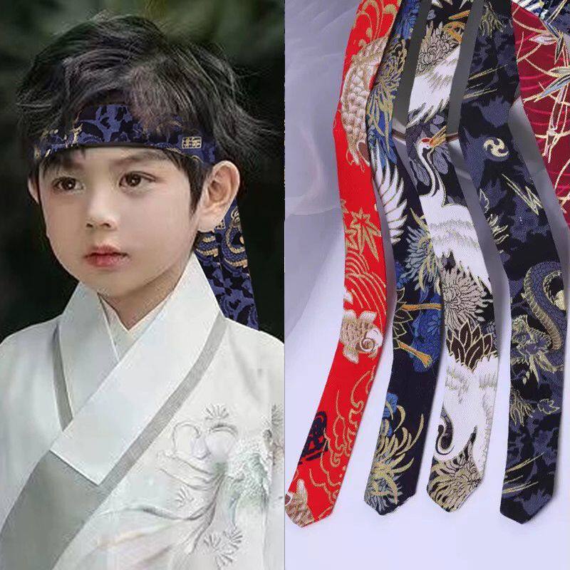 儿童汉服男童头饰男孩帽子发髻古装国学书生古风发带抹额配饰发饰