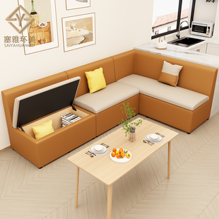 卡座储物柜沙发收纳家用储物转角靠墙定制小户型餐厅餐桌长条凳