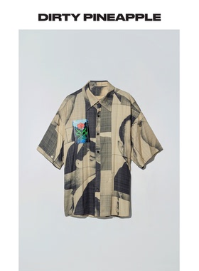 DIRTY PINEAPPLE 男团款黑名单Dazed短袖印花衬衫中性街头百搭夏