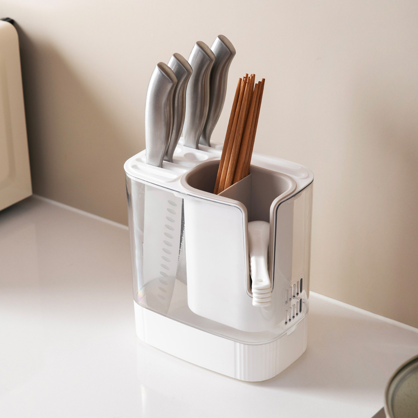 刀架筷筒一体置物架家用厨房多功能刀具收纳盒菜刀筷子台面沥水架,厨房/烹饪用具,刀架,淘宝优惠券,粉丝福利购,淘宝优惠卷