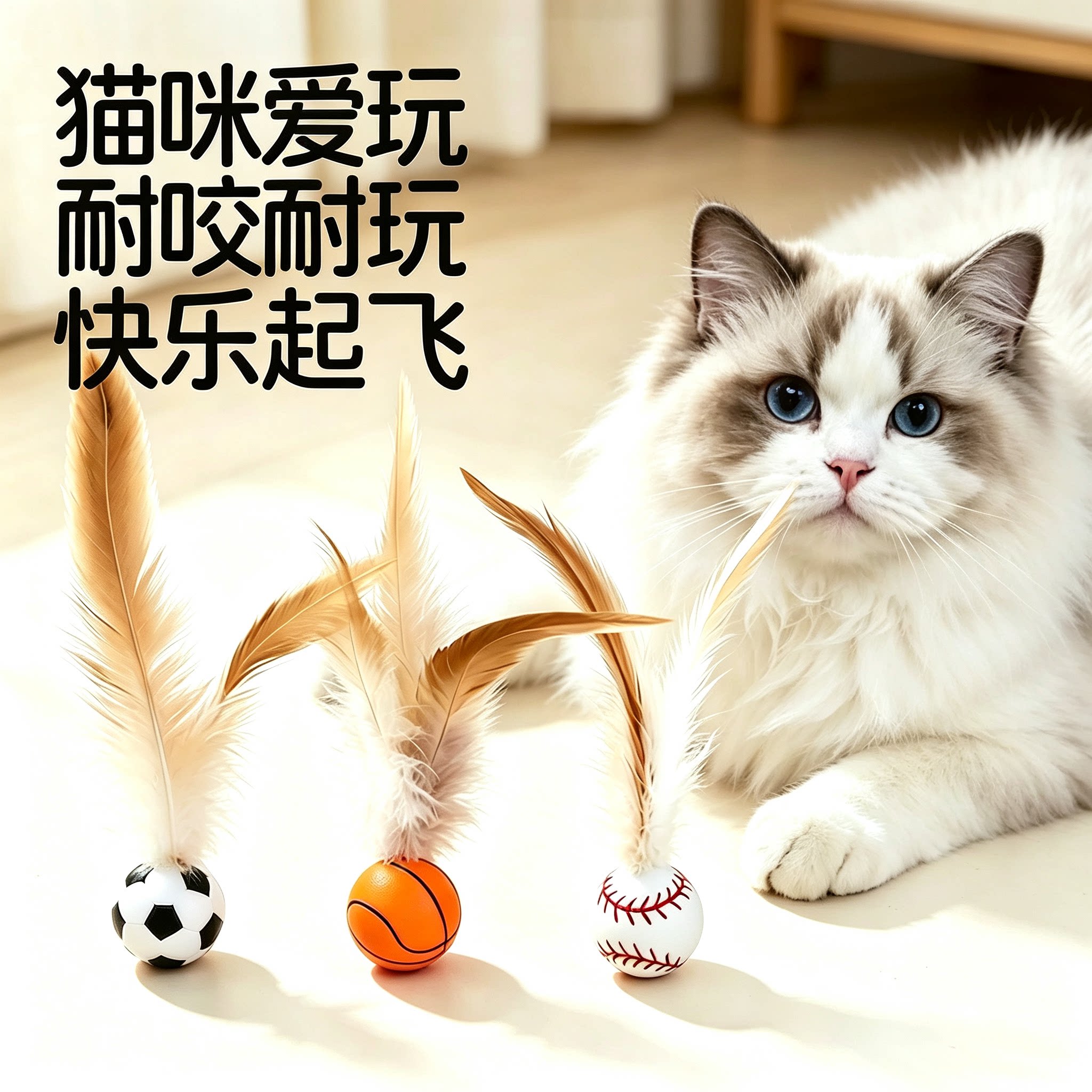 猫咪弹力球猫玩具自玩