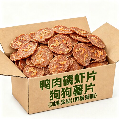 狗狗零食磷虾鸭肉圆片鸭肉干磨牙棒营养狗狗薯片训练奖励宠物零食