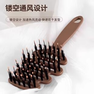 松塔猪鬃毛梳子蓬松颅顶排骨梳子按摩头部经络疏通女士专用防静电