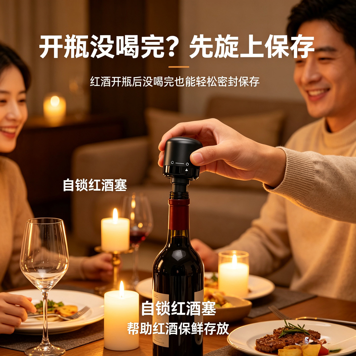 家用玻璃红酒瓶塞抽拉密封保鲜
