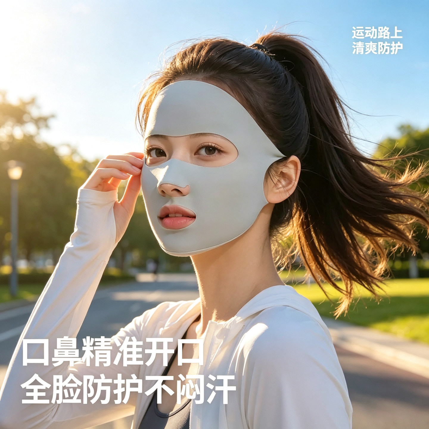 全脸防晒口罩女冰丝凉感防护
