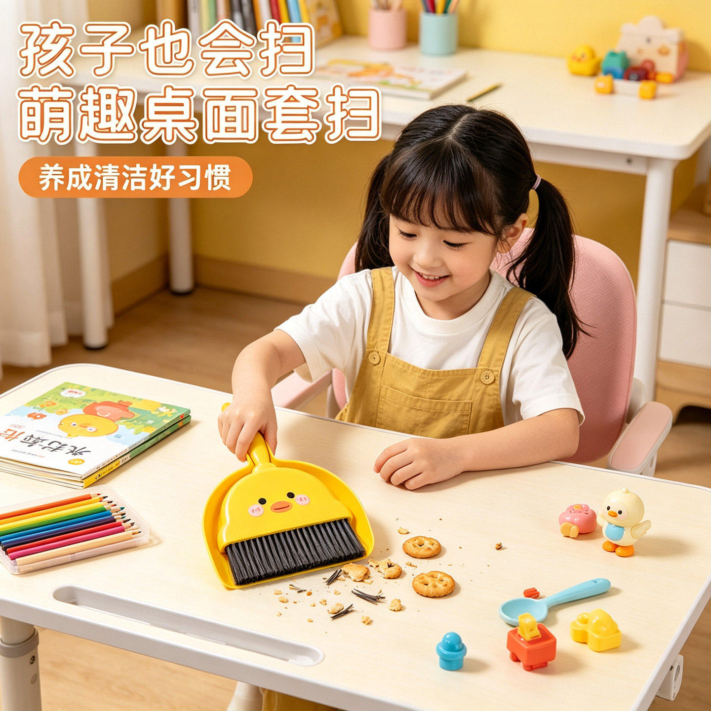 桌面迷你小扫把套装簸箕