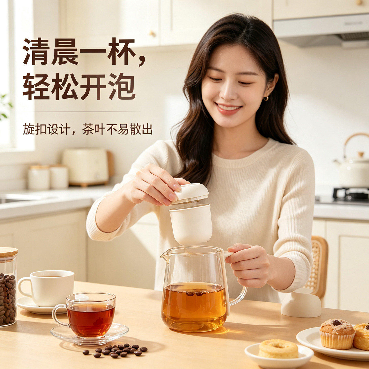 旋扣茶滤食品级泡茶分离器