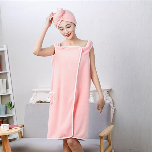bathrobe non-shedding home ladies towel bath wearable sling