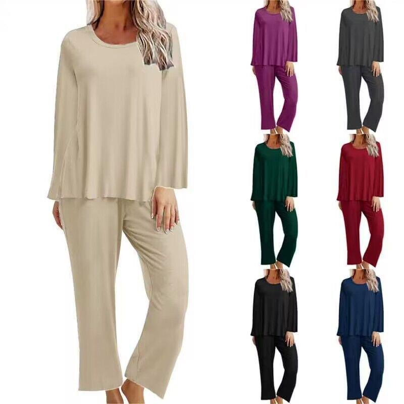 women's home wear long pants long sleeve casual suit