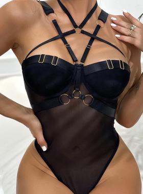 latex panties lingeries womens sets leather chain with sexy