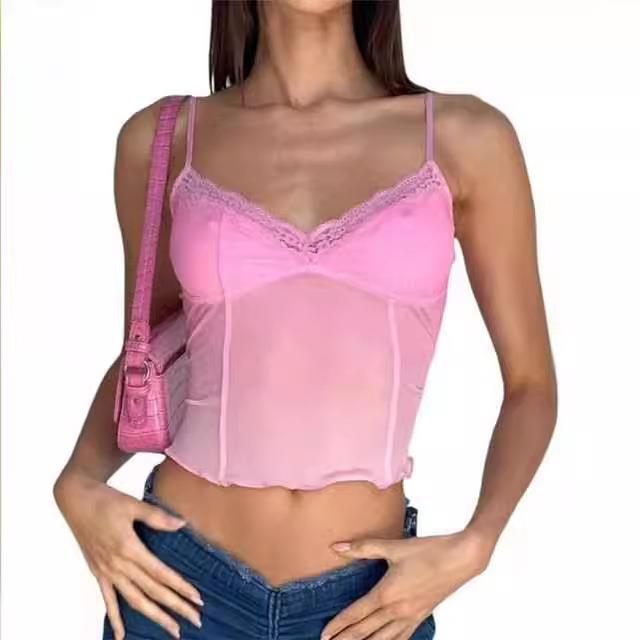 black brown corset sexy cute spaghetti strap crop tops